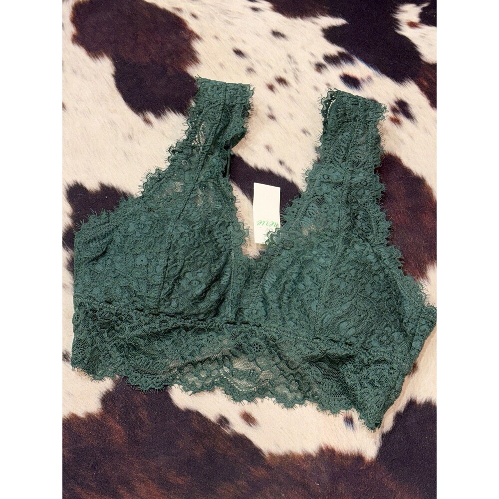 NWT Aerie XS Green Push Up Bralette Wireless Padded Lace Adjusting Straps Fairy